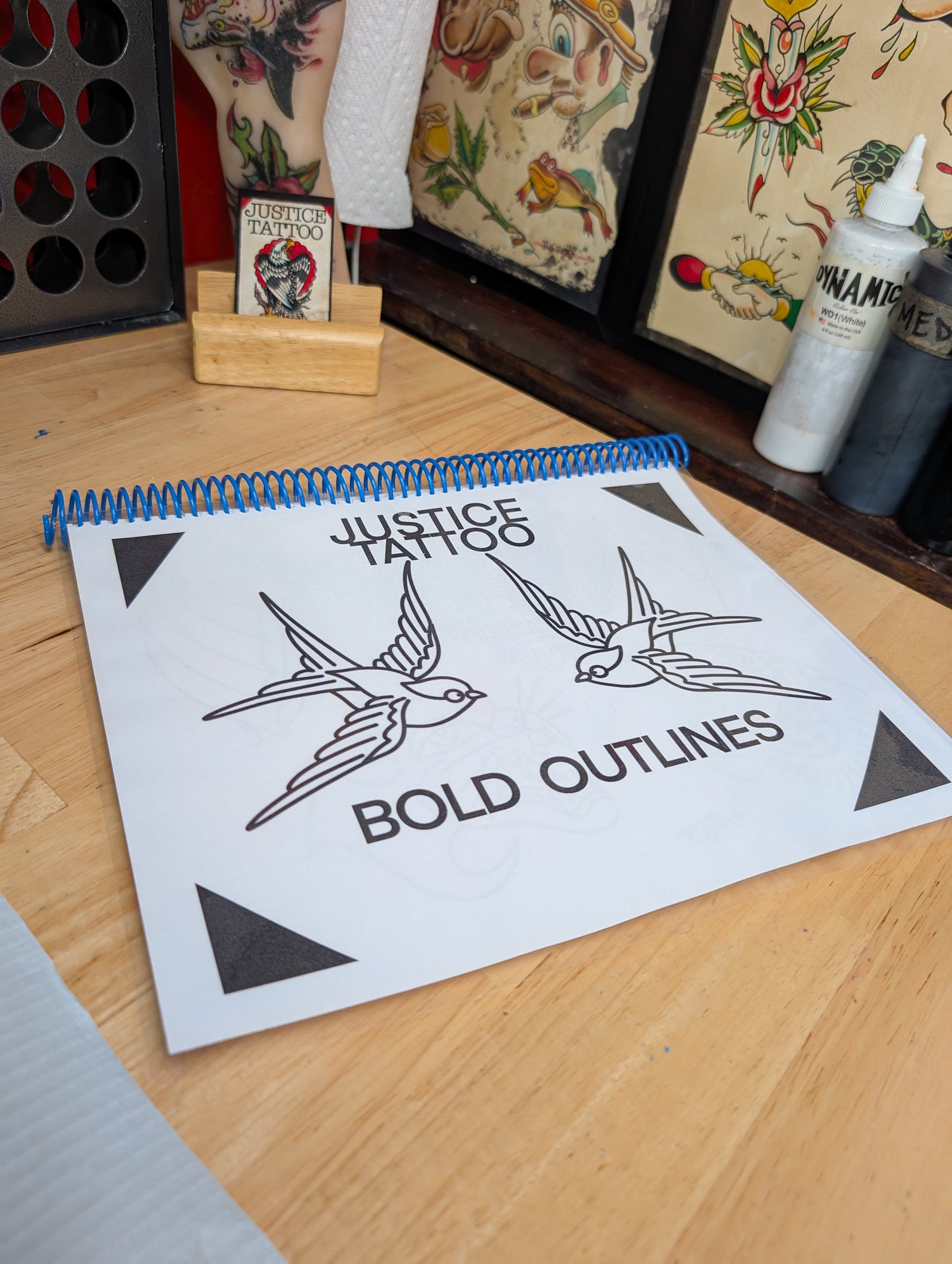 Traditional Bold Tattoo Flash Book - Handmade by Justice Tattoo