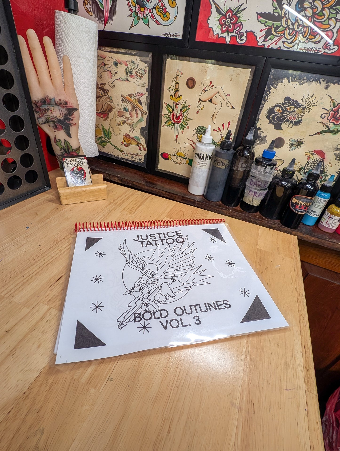 Traditional Bold Tattoo Flash Book - Handmade by Justice Tattoo