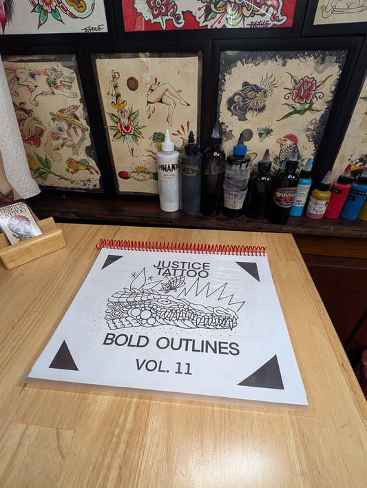 Traditional Bold Tattoo Flash Book - Handmade by Justice Tattoo